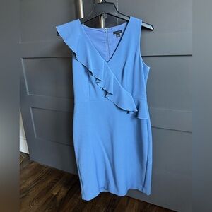Ann Taylor Asymmetrical Blue Dress